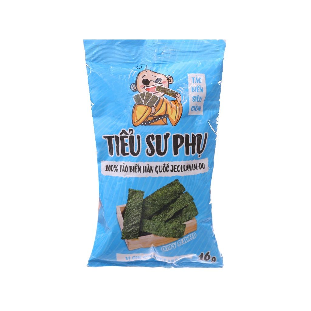 Snack Tảo Biển Tiểu Sư Phụ Siêu Giòn Vị Ghẹ Non Ngọt Nước 16g