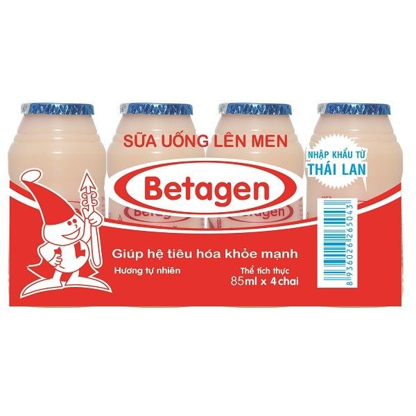 Sữa Uống Lên Men Betagen Hương Tự Nhiên 85mlx4