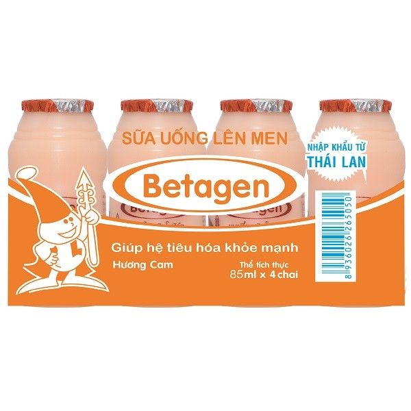 Sữa Uống Lên Men Betagen Hương Cam 85mlx4