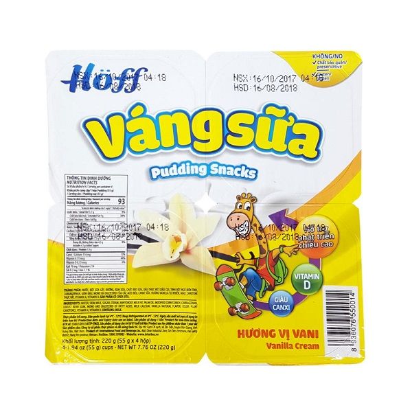 Váng Sữa Hoff Vani 55gx4