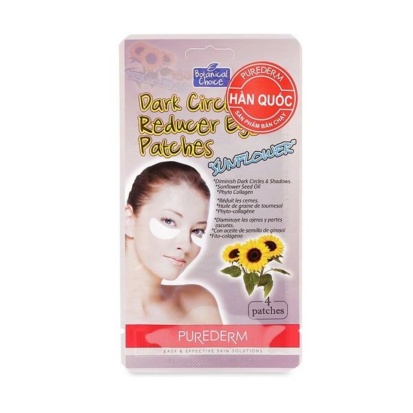 Mặt Nạ Chống Thâm Quầng Mắt Hoa Hướng Dương Purederm - Gói 4 Miếng
