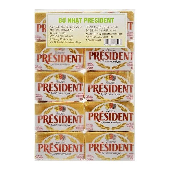 Bơ Nhạt Viên President 100g (10gx10)