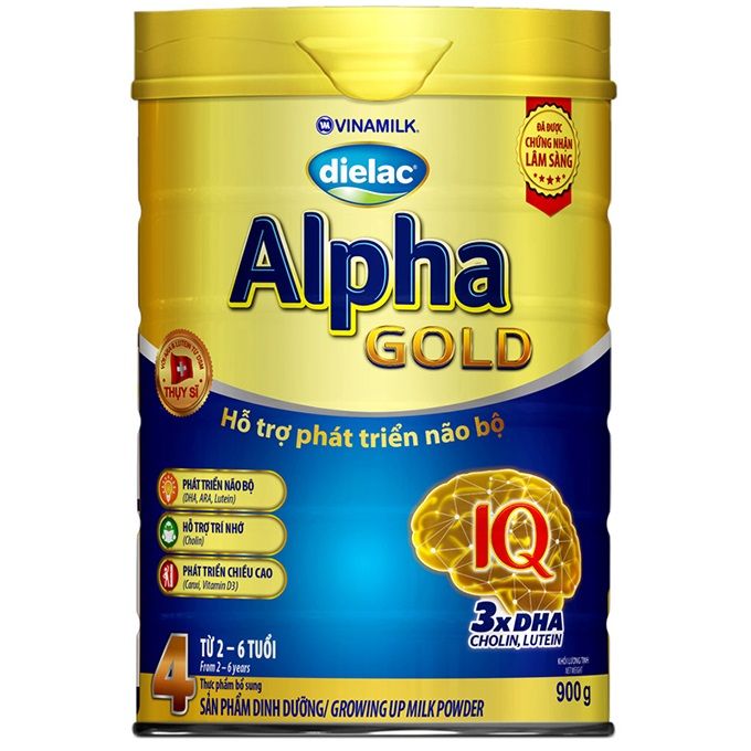 Sữa Bột Dielac Alpha Gold Step 4 Cho Bé 2 - 6 tuổi - Hộp Thiếc 900g