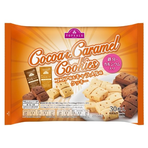 Bánh Cookie Vị Ca Cao Caramel Aeon Topvalu 204g