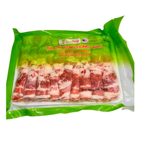 Ba Chỉ Bò Mỹ Đông Lạnh T&P 500g