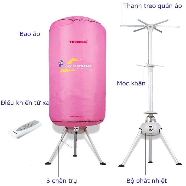 Tiross Ts-881 Máy Sấy Quần Áo Điều Khiển Từ Xa