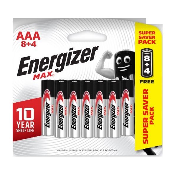Pin ENERGIZER Max AAA E92 BP8+4 Vỉ 12