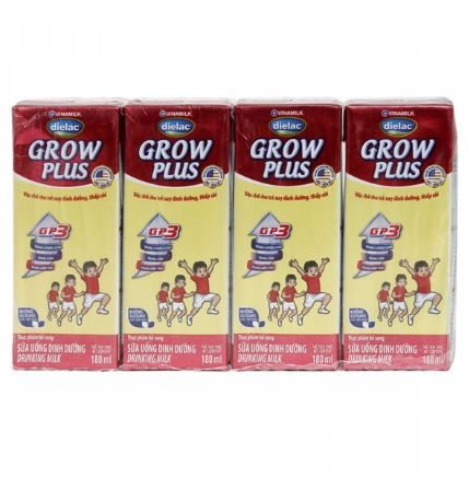 Sữa nước Vinamilk Dielac Grow Plus UHT 180ml, Lốc 4 hộp