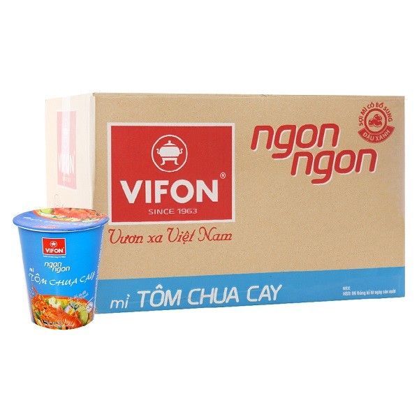 Mì Ly Vifon Ngon Ngon Tôm Chua Cay 60g Thùng 24