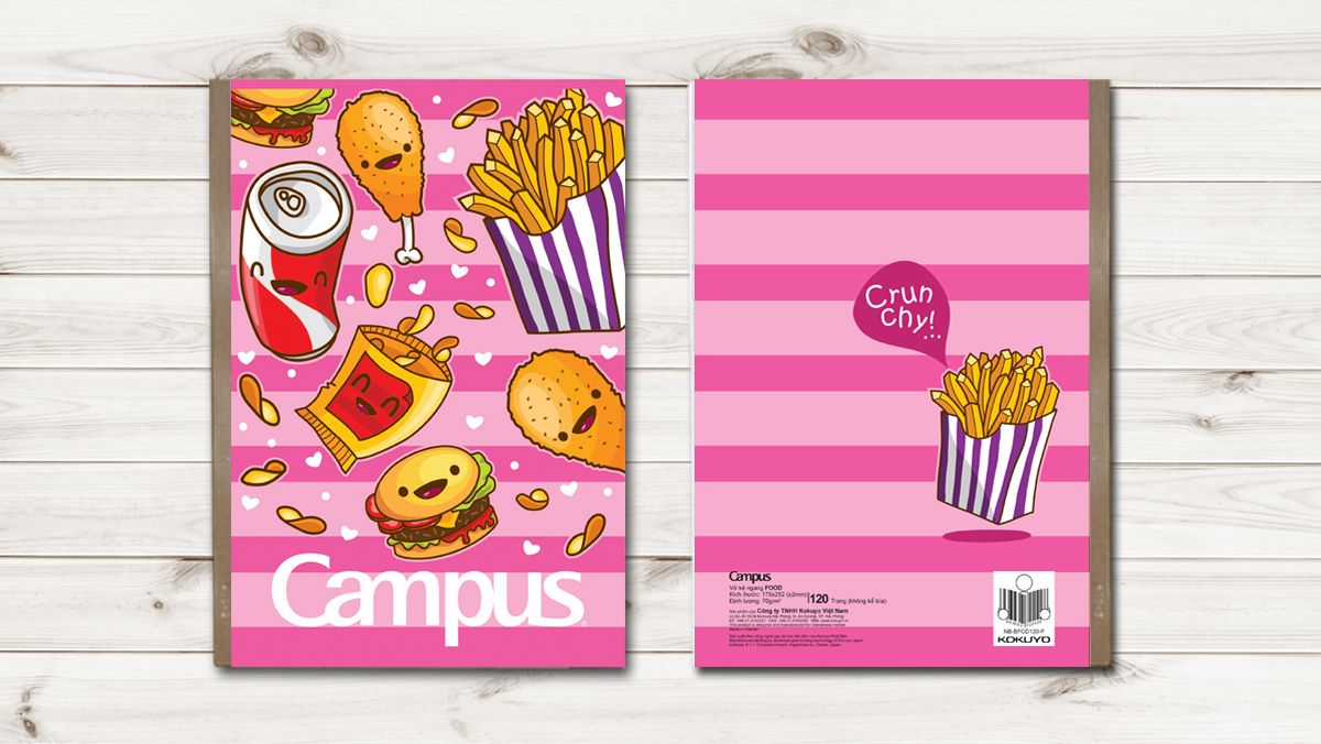Vở Kẻ Ngang Campus B5 Food 120 Trang