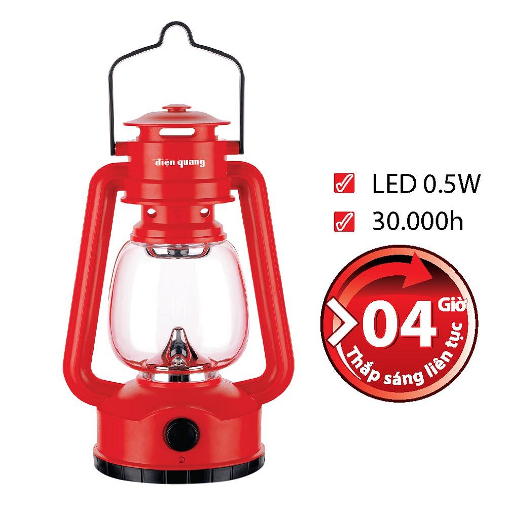 ĐÈN SẠC LED ĐIỆN QUANG ĐQ PRL04 R (0.5W, DAYLIGHT, ĐỎ)