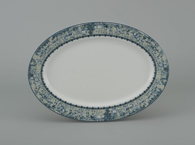 GỐM SỨ MINH LONG ĐĨA OVAL 28 CM - JAS VINH QUY NHẠT