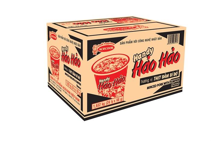 Thùng 24 Mì Ly Handy Hảo Hảo Thịt Bằm Bí Đỏ 68g