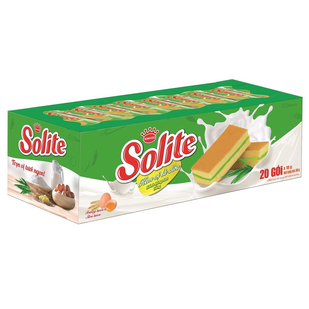 Bánh Bông Lan Tầng Kem Lá Dứa SOLITE 360g