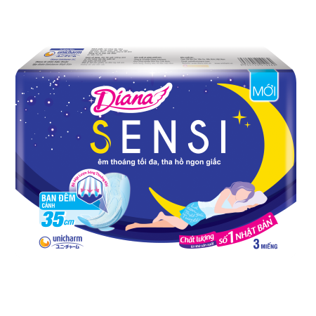 Băng Vệ Sinh Diana Sensi Night 35cm 3 Miếng