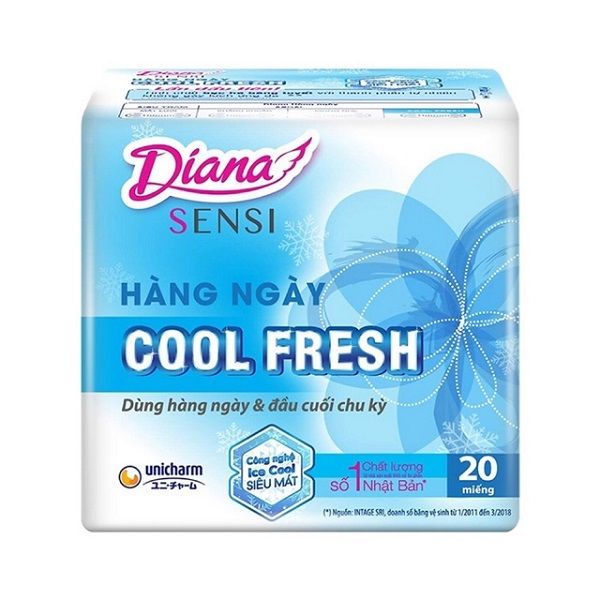 Lô 2 Băng Vệ Sinh Diana Hằng Ngày Sensi Cool Fresh 20 Miếng
