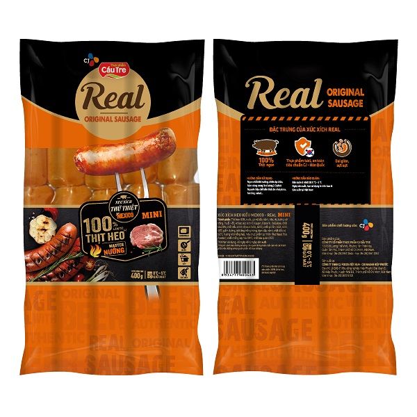 Xúc Xích Heo Vị Mexico (Mini) Hiệu Real Cầu Tre Gói 400g