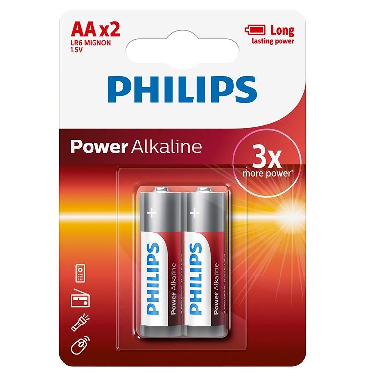 Pin Kiềm PHILIPS AA LR6P2B 2 Viên