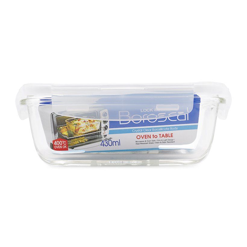 HỘP THỦY TINH LOCK&LOCK CLEAR CHỮ NHẬT-430ML