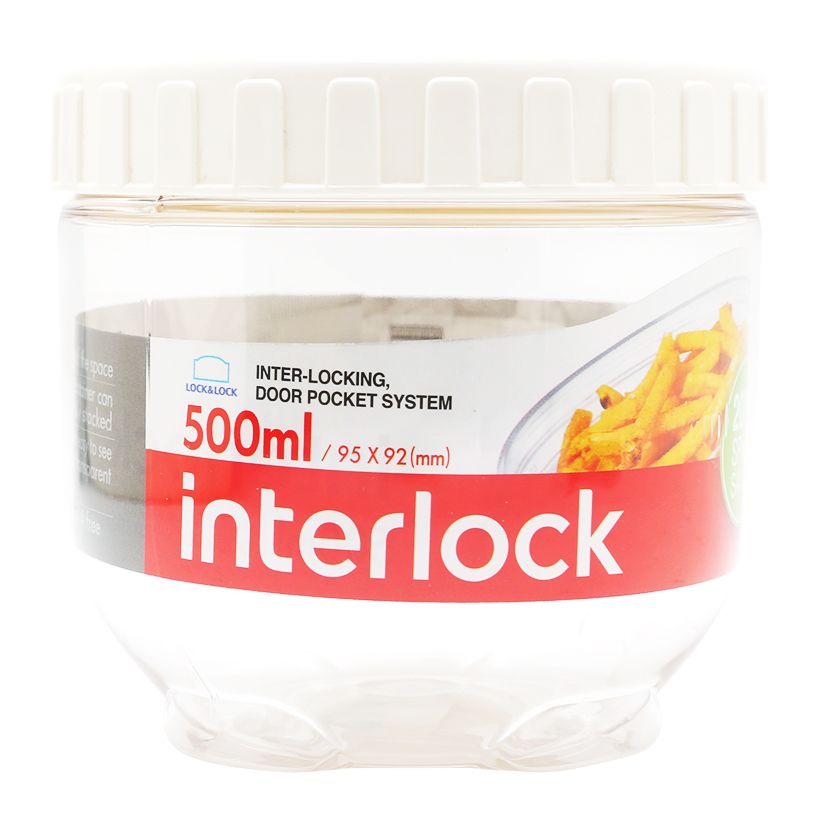 HỘP ĐỰNG LOCK & LOCK INTERLOCK 500ML TRẮNG 95*92