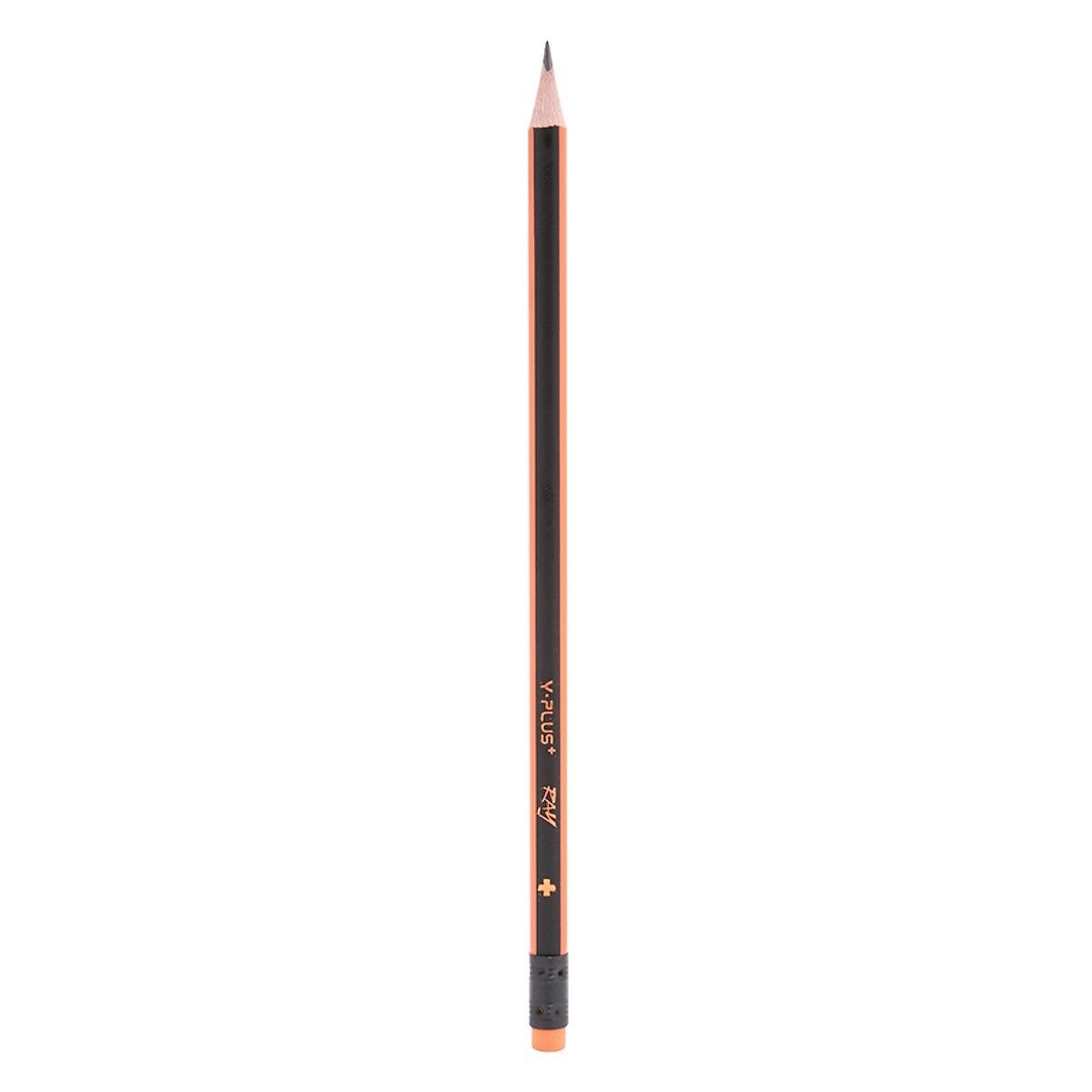 Bút Chì Gỗ Thân Đen Có Tẩy HB-RAY Y-Plus+PX1203