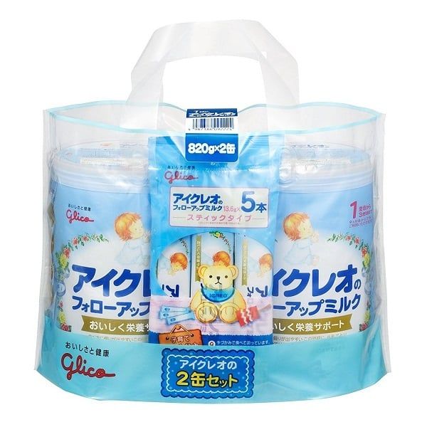 Lô 2 Sữa Bột Glico Icreo Số 1 820g + 5 Stick x 13.6g (9-36 tháng)