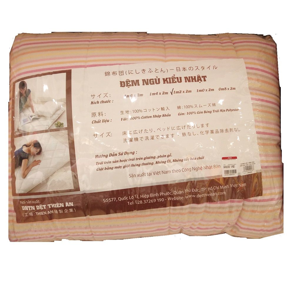 Combo Gối + Đệm Trải Sàn Kiểu Nhật 120 x 190cm