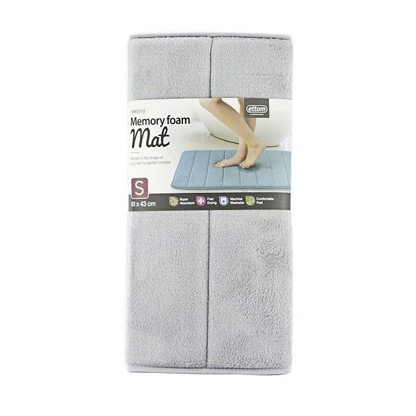 Thảm Chùi Chân Memory Foam Kiểu Stripe Size S 430x610x15mm Xám MAT510GRY