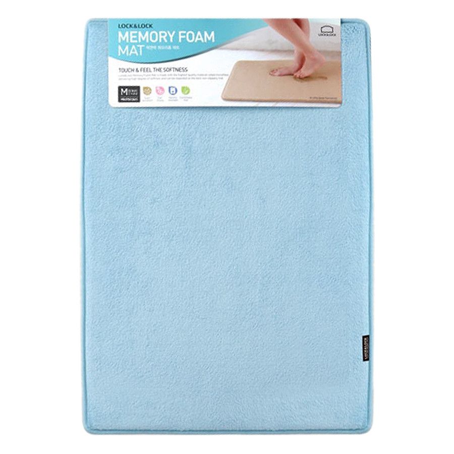 Thảm Chùi Chân Memory Foam Lock & Lock MAT513BLU - Basic, Size M (460 x 700mm), Xanh