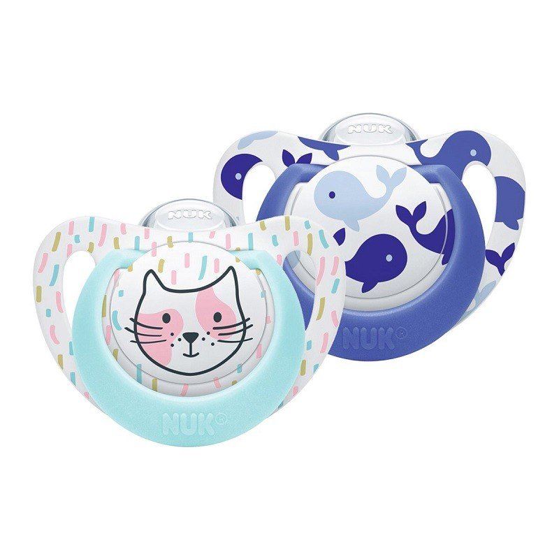 Bộ 2 Ty Giả Nuk Silicone Geinus 0-6m