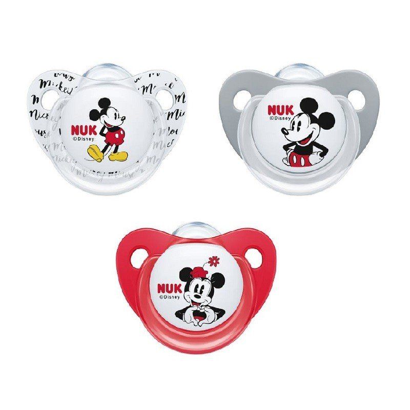 Bộ 2 Ty Giả Nuk Silicone Mickey Plus 0-6 Tháng