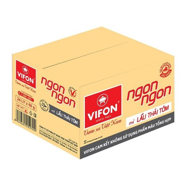 Mì Ly Vifon Ngon Ngon Lẩu Thái Tôm 60g Thùng 24