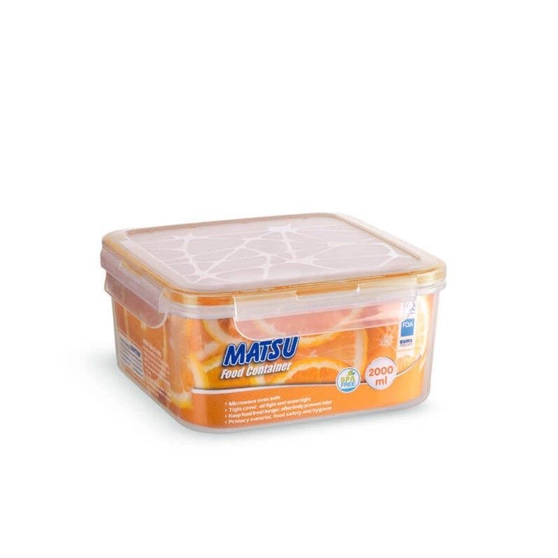 Hộp Thực Phẩm Vuông Matsu 2000ml