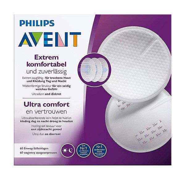 Miếng Lót Thấm Sữa Dùng 1 Lần Philips Avent (60 Miếng/Hộp) - SCF254.61