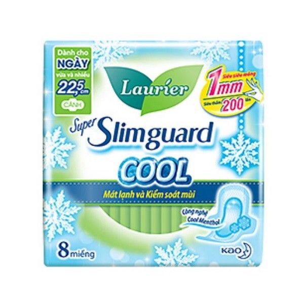 Băng Vệ Sinh Laurier Cool Siêu Mỏng 22.5cm 8 Miếng