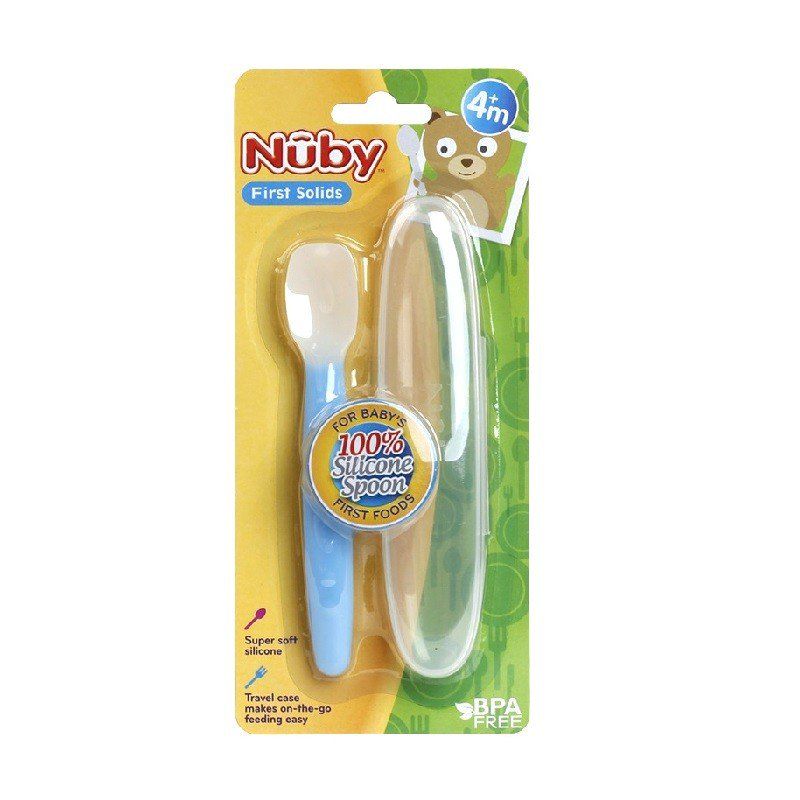 Thìa Ăn Dặm Silicon Cao Cấp Nuby Dành Cho Bé 4 Tháng Tuổi Trở Lên 5490