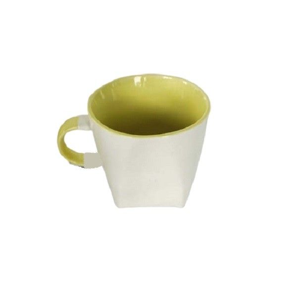 Cốc Vuông Sứ Sương Vàng Trắng 0.18L GSSBC4A7