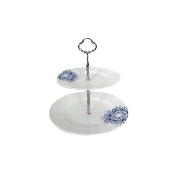 Bộ Khay 2 Tầng Peacock Xanh/SS K2T016