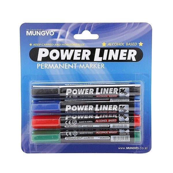 Bút Lông Dầu 4 Màu Mungyo PE-4B (4 Cây/ Vĩ)