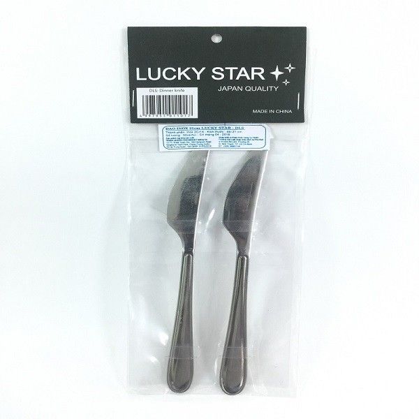Dao Ăn Inox 21Cm Lucky_Star, Vĩ 2 Cái DLS
