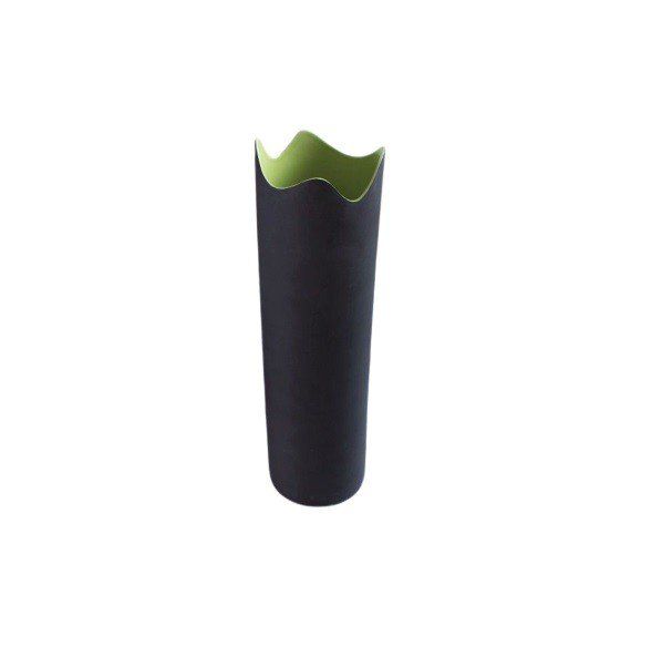 Lọ Ống Miệng Lượn Xanh Lá Trắng D8.5* H33.5 Sứ Sương