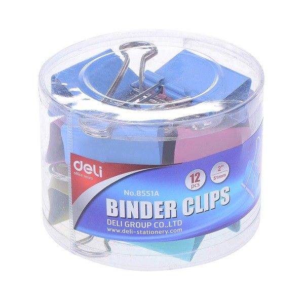 Kẹp Bướm Màu 51mm - 12Pcs Deli 8551