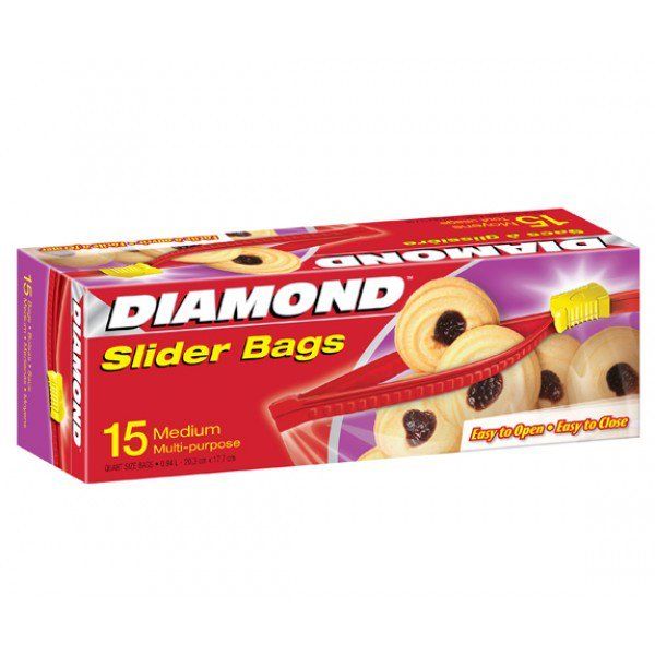Combo 15 Túi Thực Phẩm Diamond Có Khóa Kéo Medium