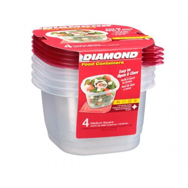 Combo 4 Hộp Thực Phẩm Diamond Medium Square 946ML