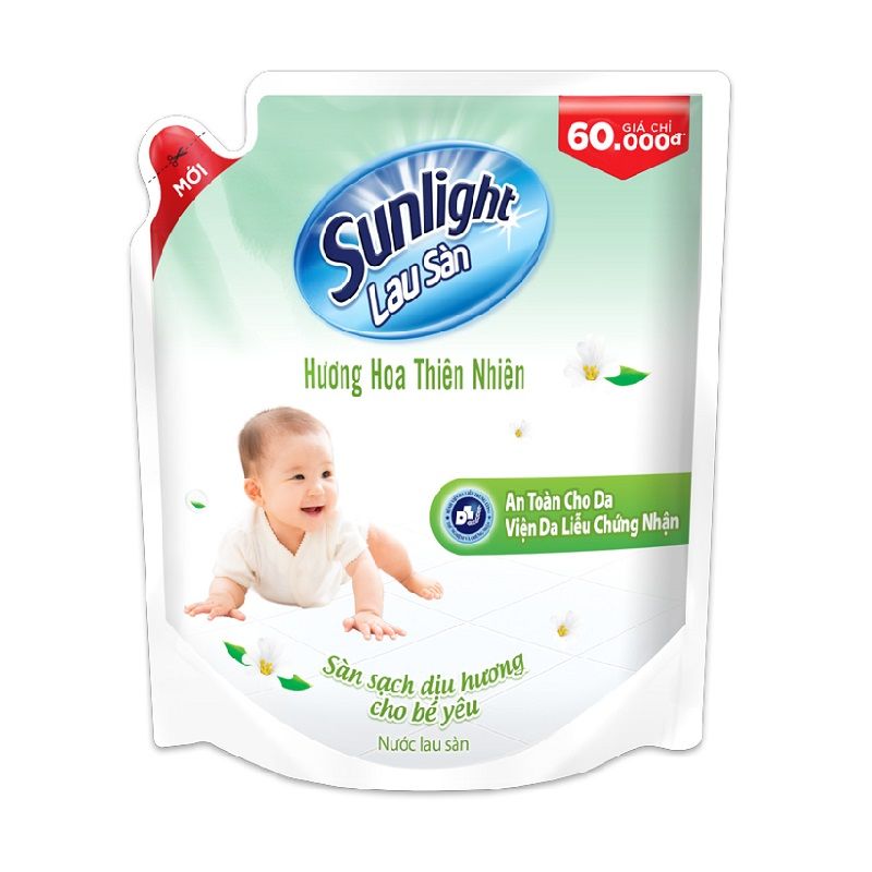 Nước Lau Sàn Sunlight Túi 2,6kg Hương Hoa Thiên Nhiên