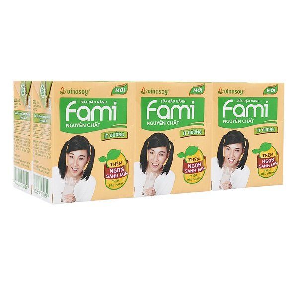 Sữa Đậu Nành Fami Nguyên Chất Ít Đường Hộp 200mlx6