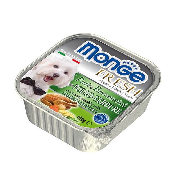 Pate Cho Chó Vị Gà Và Rau Monge 303C 100g