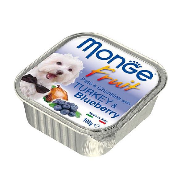 Pate Cho Chó Vị Gà Tây & Việt Quất Monge 320C 100g