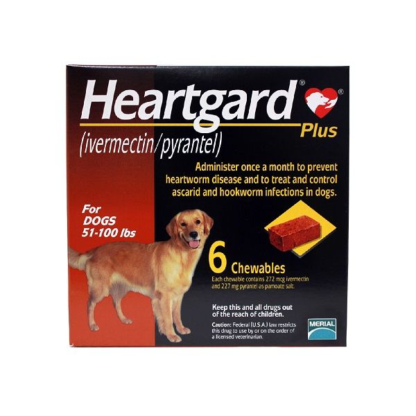 Viên Nhai Phòng Trị Giun Cho Chó Heartgard Brown 6 Viên