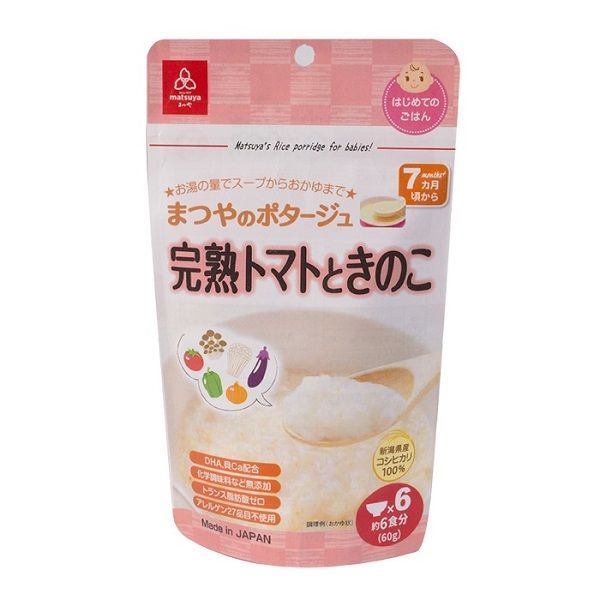 Cháo Ăn Dặm Gạo Matsuya Koshihikari Cà Chua Và Nấm 60g